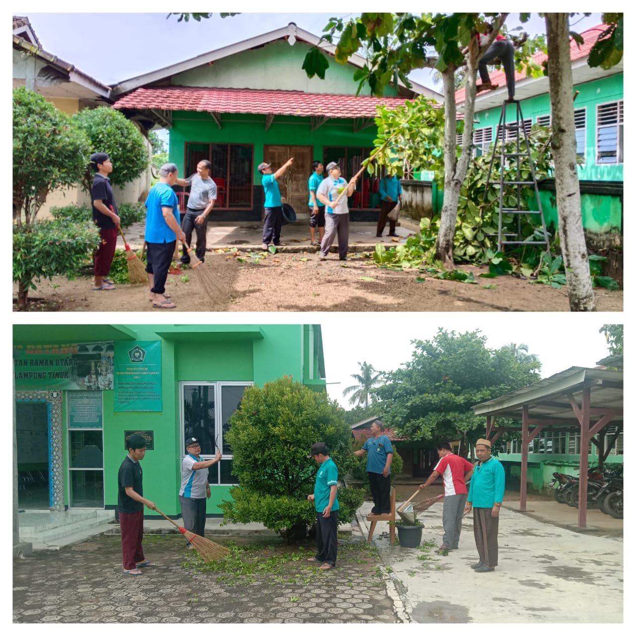 Semangat Kebersamaan: KUA Raman Utara Gelar Gotong Royong Jumat Bersih