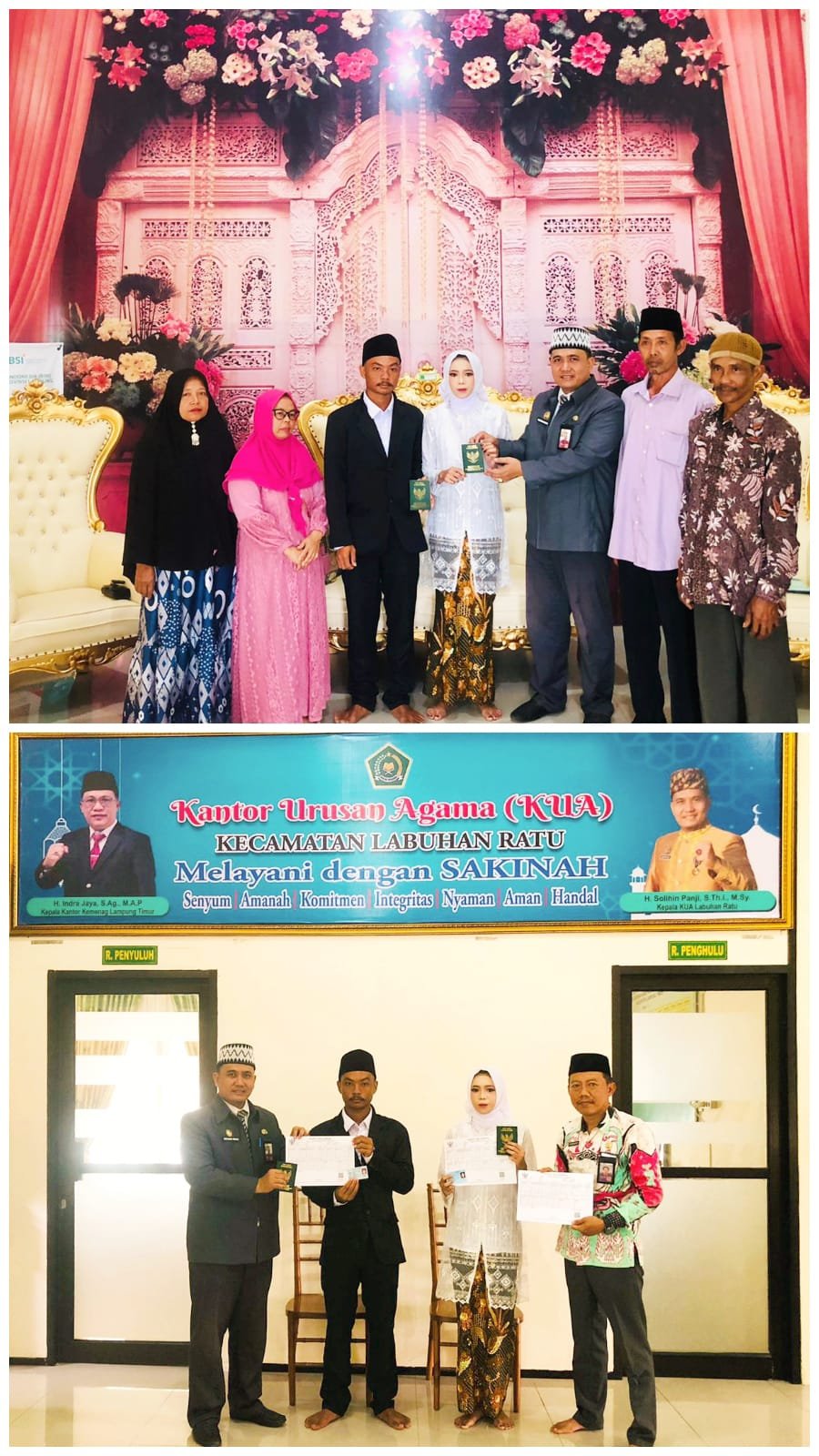 Akad nikah kantor pagi ini Kepala KUA Labuhan Ratu serahkan KK dan KTP-el status baru