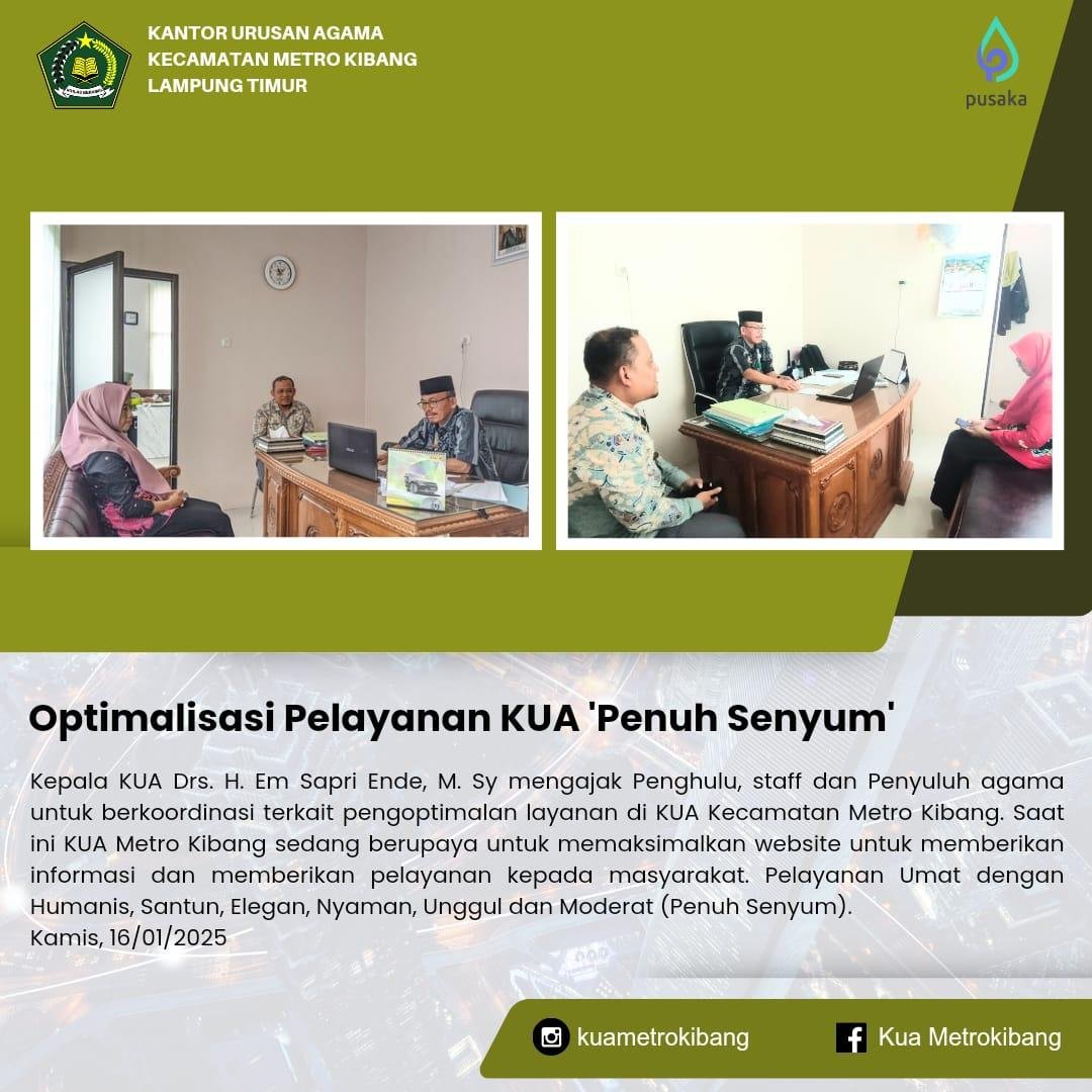 Transformasi Pelayanan KUA Metro Kibang: Platform Inovasi untuk Layanan Santun dan Unggul