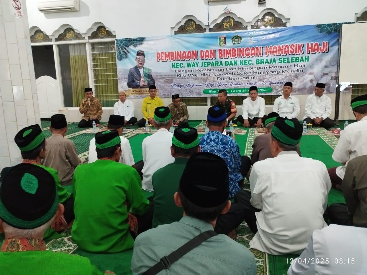 95 Calon Haji Way Jepara–Braja Selebah Ikuti Manasik, Sekcam: Siapkan Diri Jadi Tamu Allah