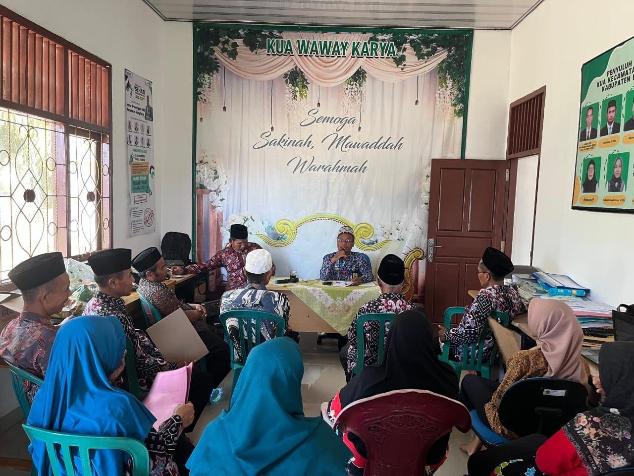 Rakor KUA dan Pembinaan ASN PPPK di Waway Karya, Disambut Syukuran Pelantikan Penyuluh