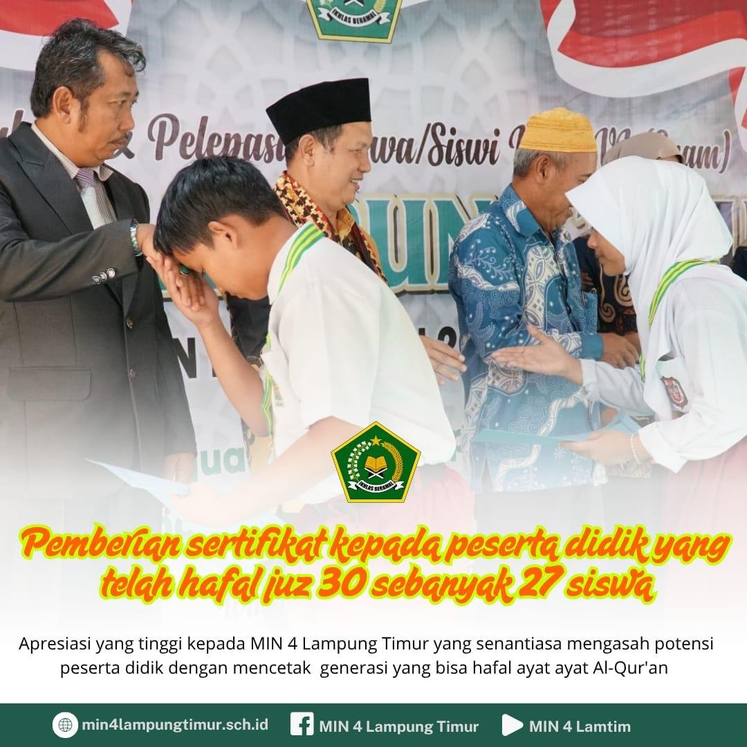 Plh. Kasi Penmad H. Ahmad Tsauban Hadiri Perpisahan Siswa Kelas VI MIN 4 Lampung Timur: Momen Haru Penuh Motivasi