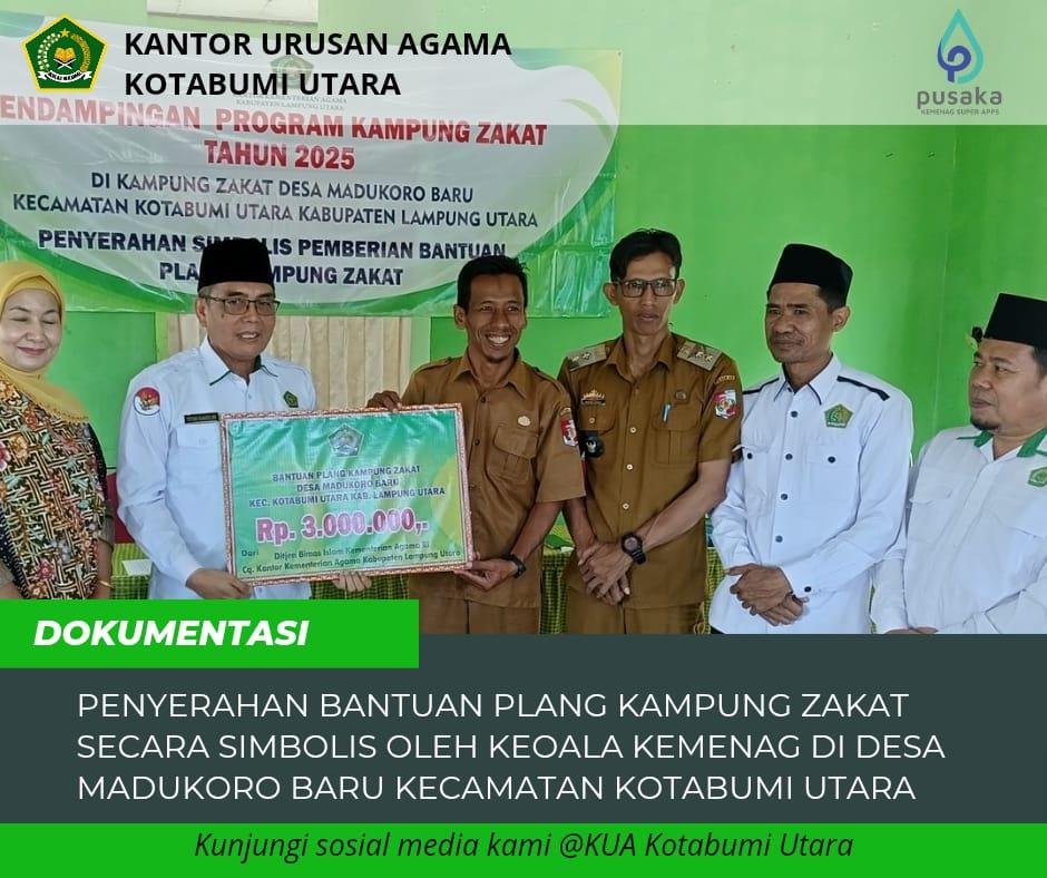 Berdayakan Ekonomi Umat, KUA Kotabumi Utara Dampingi Kampung Zakat