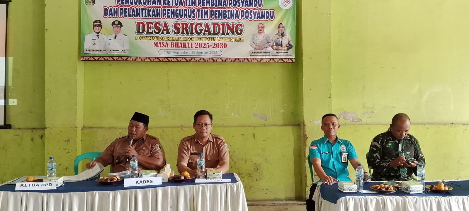 Penghulu KUA Labuhan Maringgai Hadiri Pengukuhan Ketua dan Pelantikan Pengurus Tim Pembina Posyandu Desa Srigading