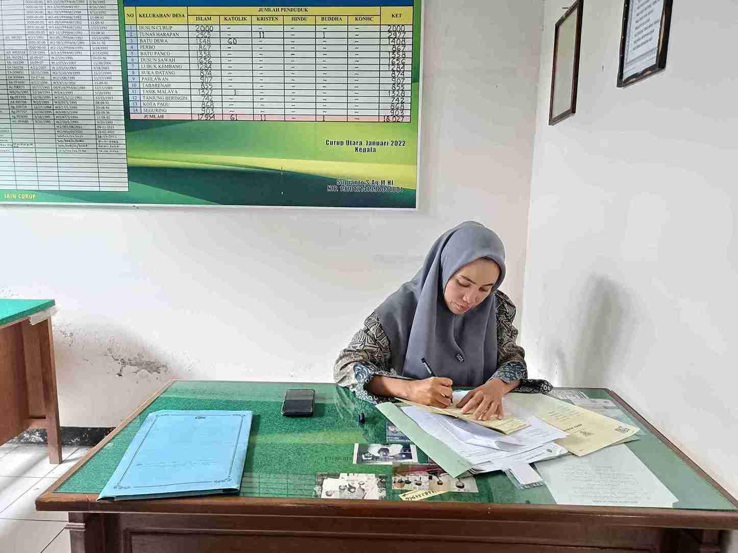 Tingkatkan Pelayanan, PLO KUA Curup Utara Teliti dalam Menulis Buku Nikah