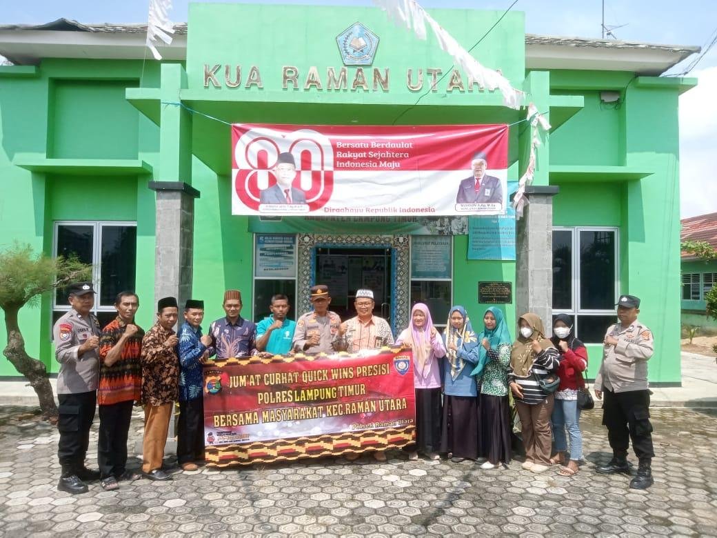 Kepala KUA Raman Utara Dukung Jumat Curhat Bersama Kapolsek