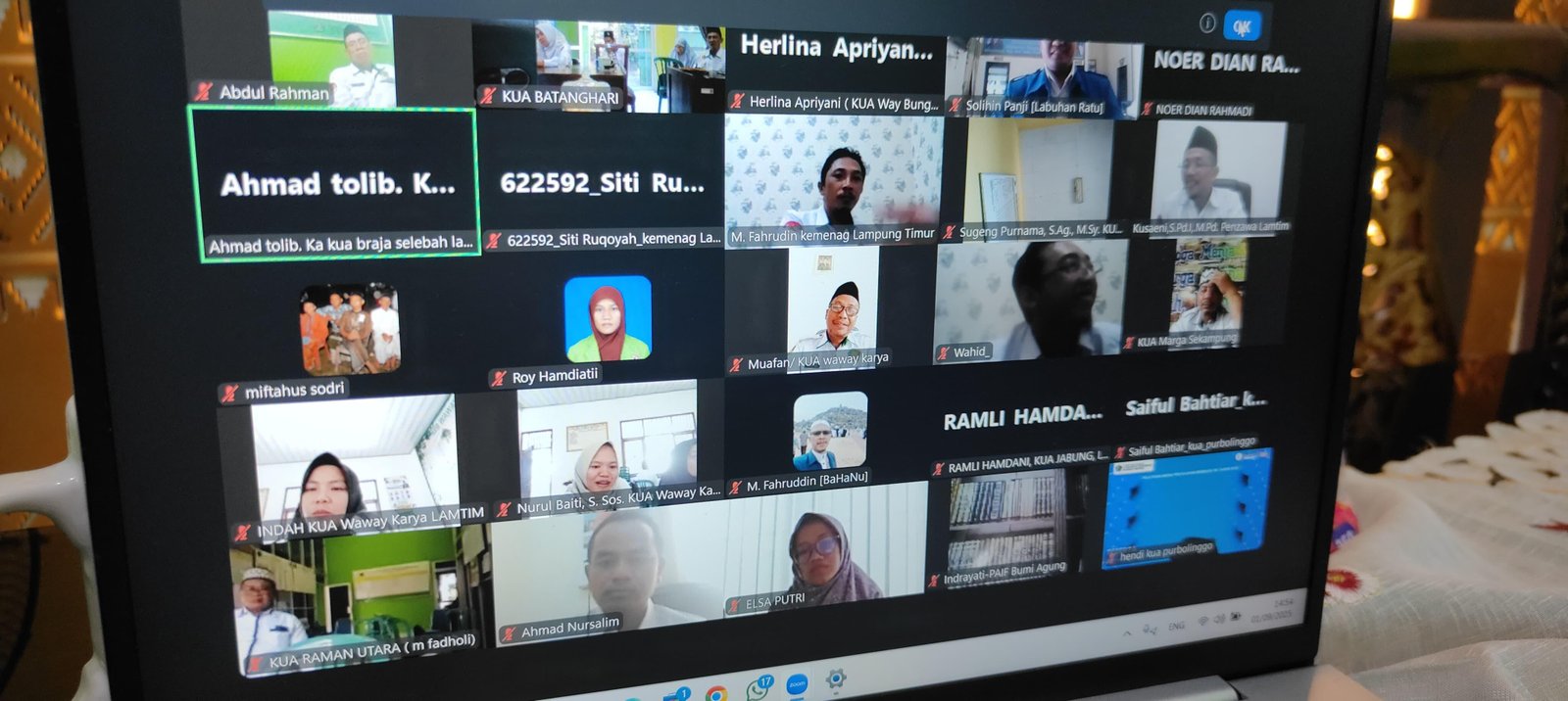 Kepala KUA se-Lampung Timur Ikuti Zoom Wakaf, Fokus pada Sertifikasi Tanah Wakaf