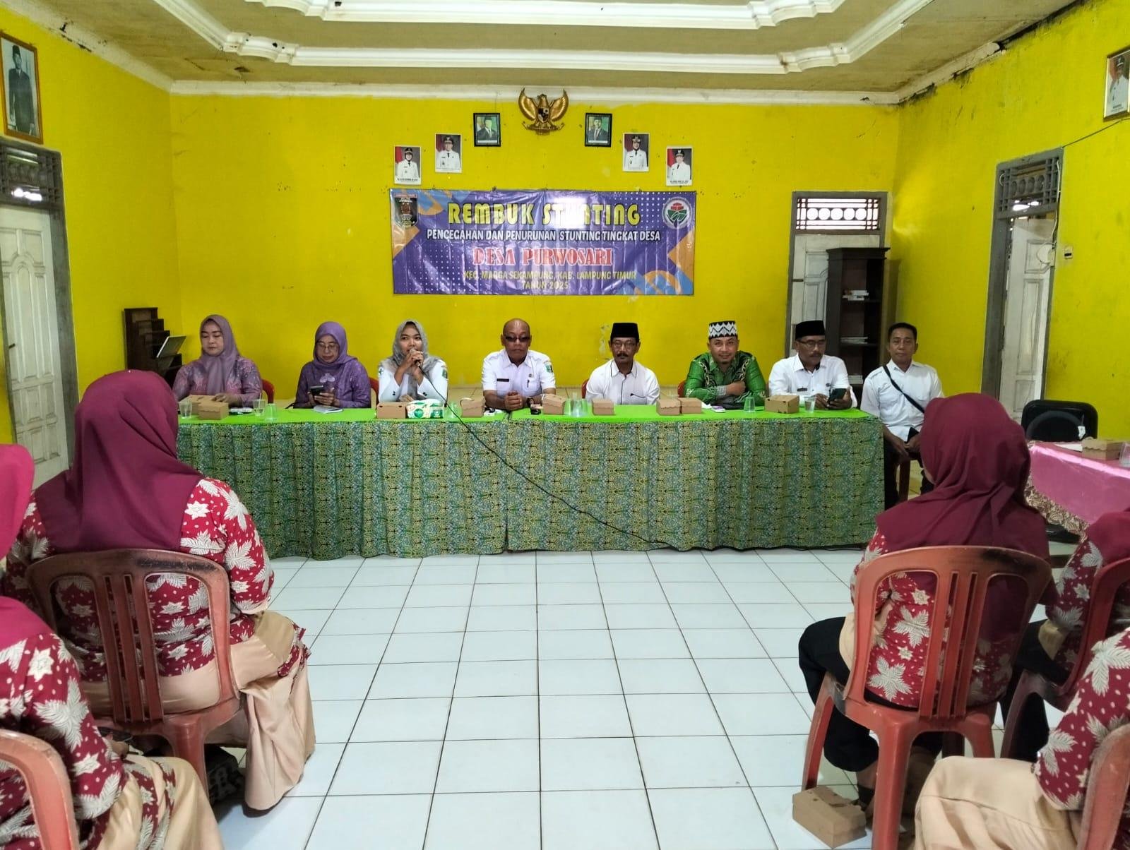 Kepala KUA Marga Sekampung Hadiri Rembuk Stunting di Desa Purwosari