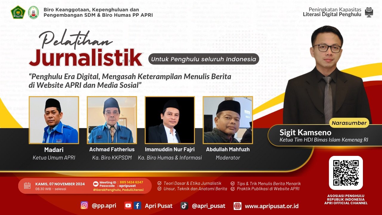 Tingkatkan Literasi Digital, APRI Gelar Pelatihan Jurnalistik bagi Penghulu se-Indonesia