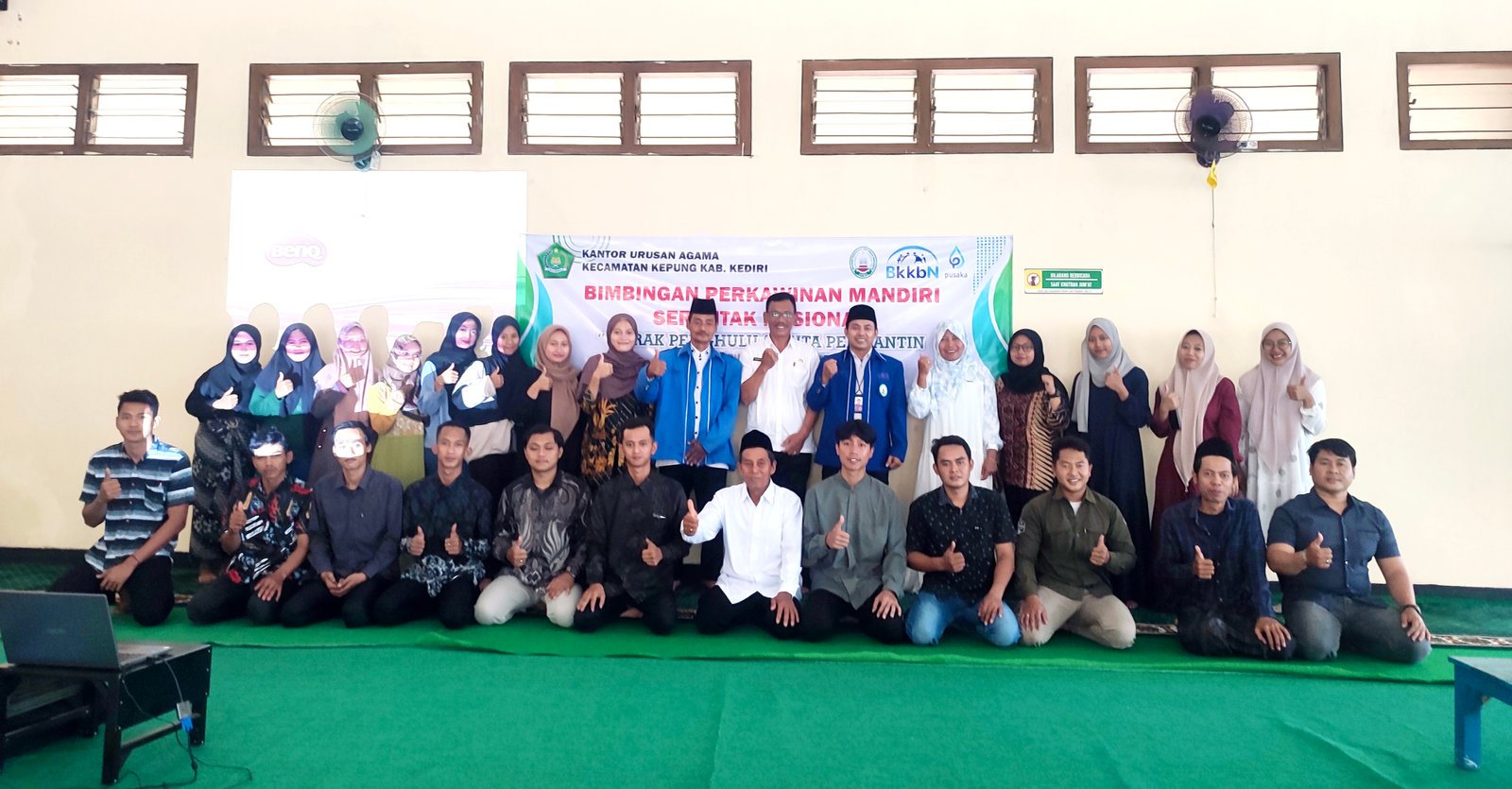 SIAP CEGAH STUNTING, Penghulu Se-Kabupaten Kediri gelar bimbingan perkawinan serentak nasional dalam pelaksanaan program “Kick off Gerak Penghulu bersama Sejuta Calon Pengantin cegah stunting”.