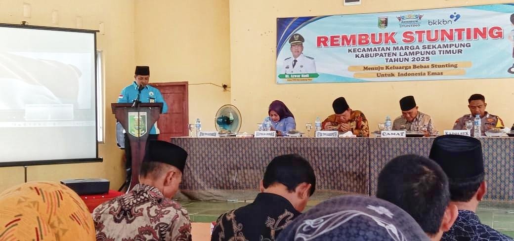 Rembuk Stunting Marga Sekampung: Kepala KUA Pimpin Doa, Wakil Bupati Serukan Aksi Nyata  