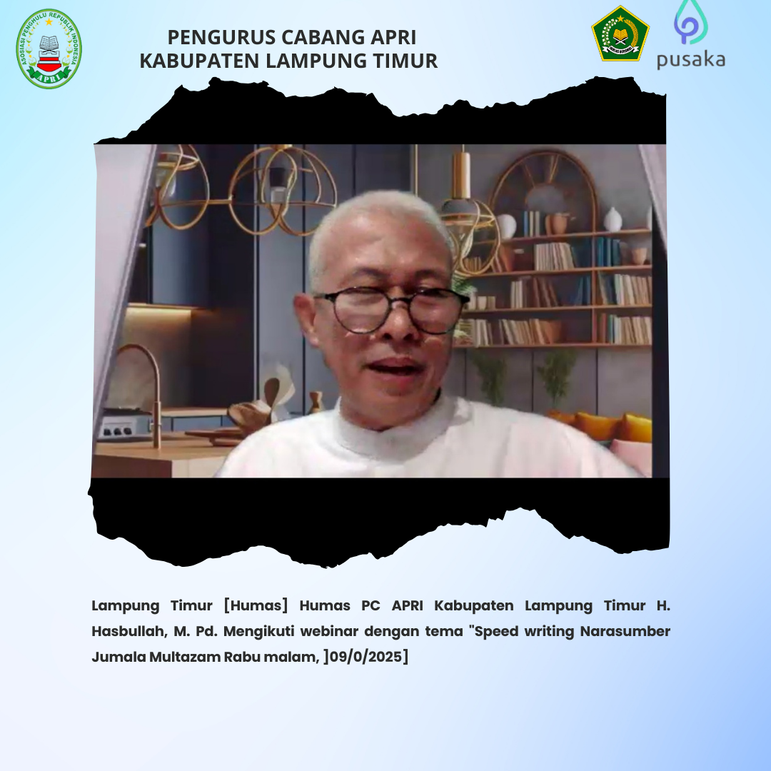 PC APRI Lampung Timur Ikuti Webinar Speed Writing