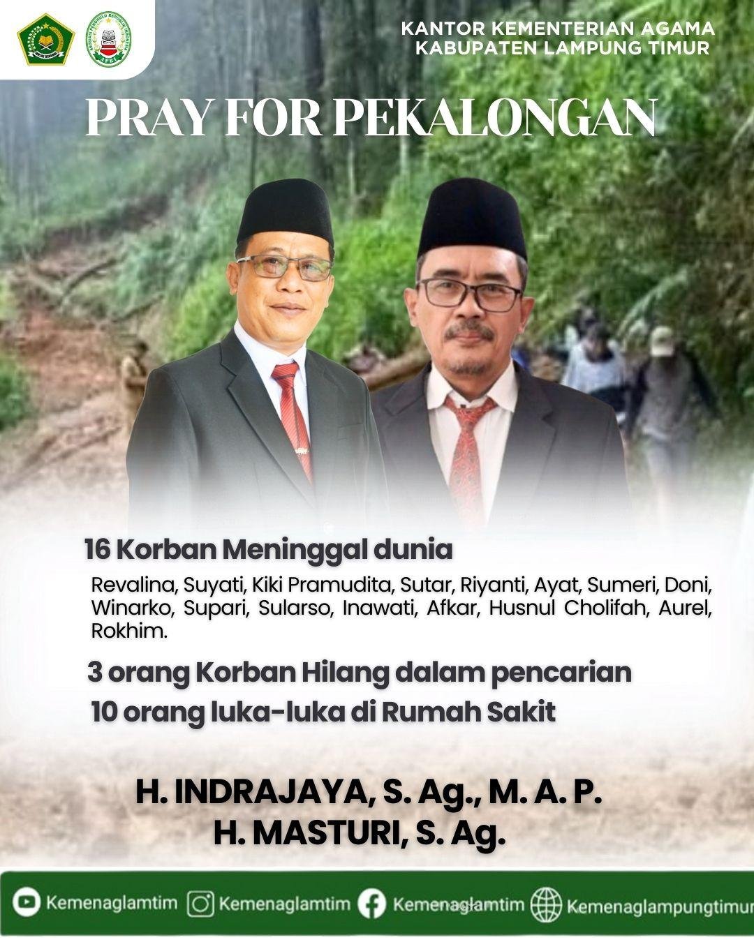 Kemenag Lampung Timur Sampaikan Dukacita untuk Tragedi Pekalongan  