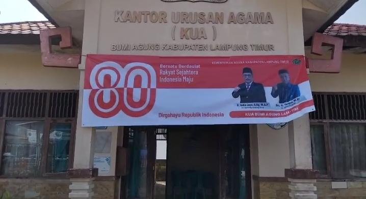 KUA Bumi Agung Hiasi Kantor, Kobarkan Semangat HUT RI ke-80