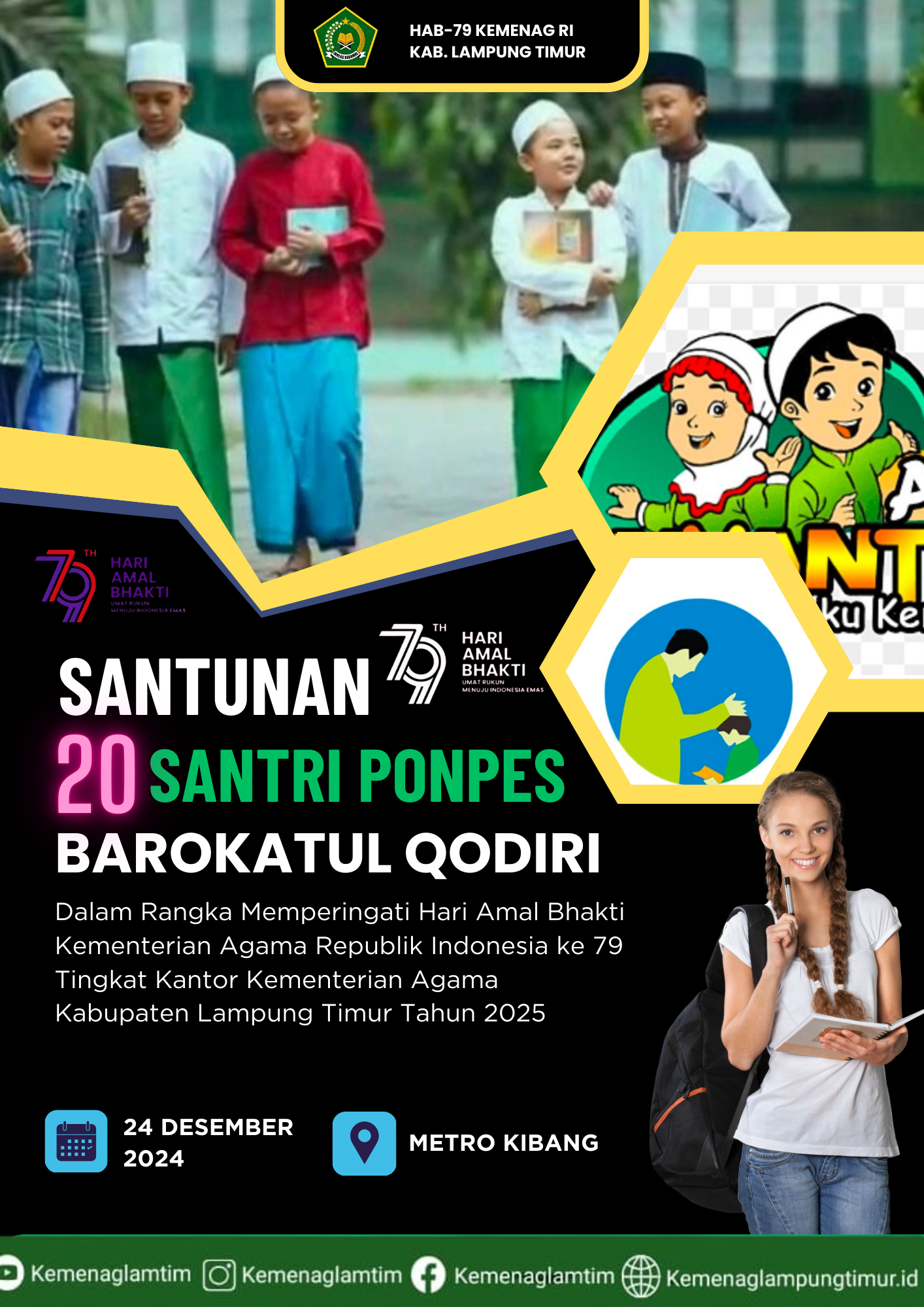 Santunan Hari Amal Bhakti ke-79, Kemenag Lampung Timur akan Berikan Bantuan kepada 20 Santri 