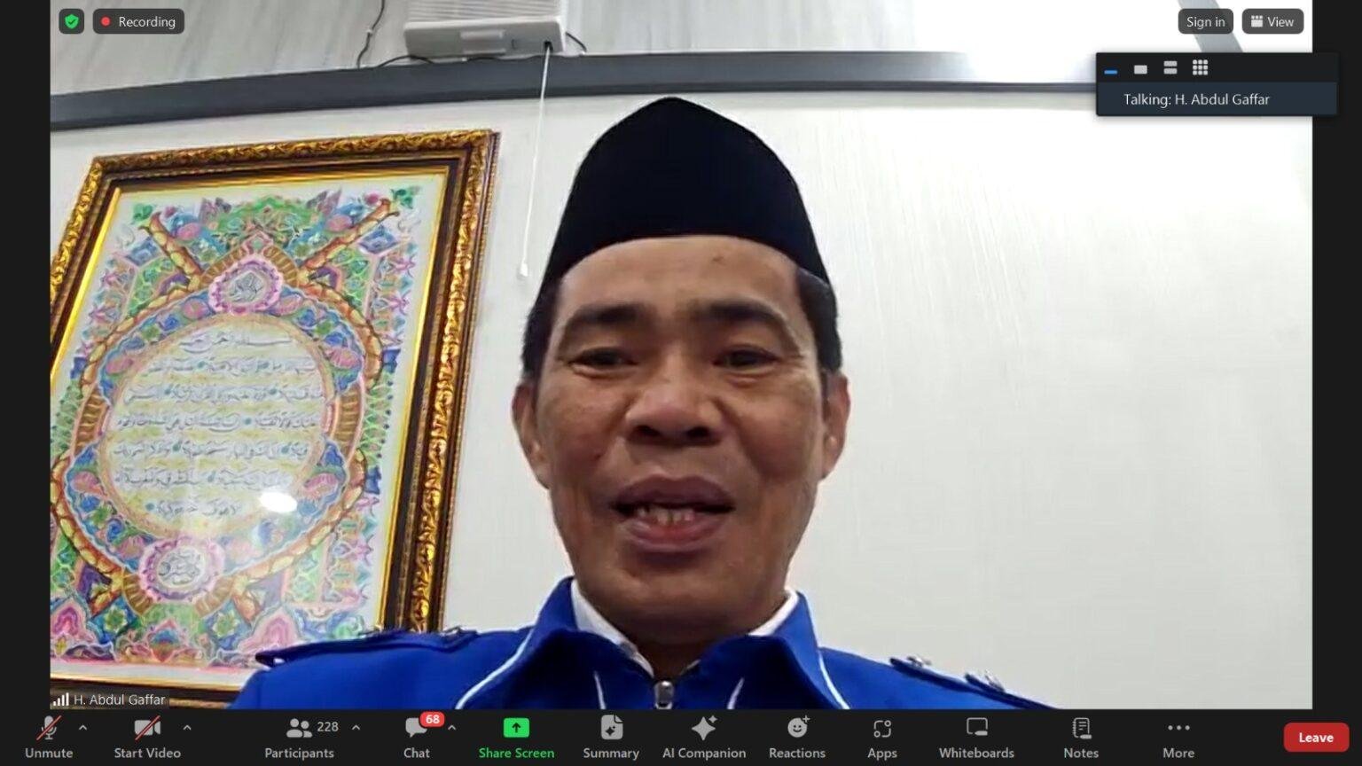 Via virtual Bidang Urais Kanwil Sulsel rapat teknis dan konsolidasi program kebimasan