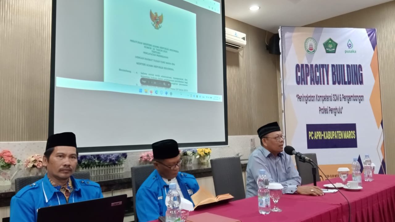 PC APRI Kerja-sama Bimas Islam Kemenag Maros, Adakan Kegiatan Capacity Building Peningkatan SDM dan Profesi Penghulu