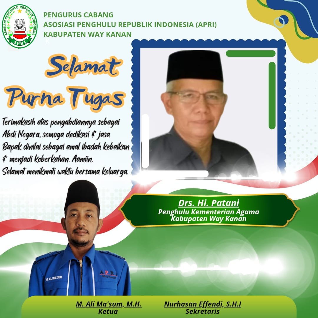 Ketua PC APRI Way Kanan Apresiasi Pengabdian Drs. H. Patani