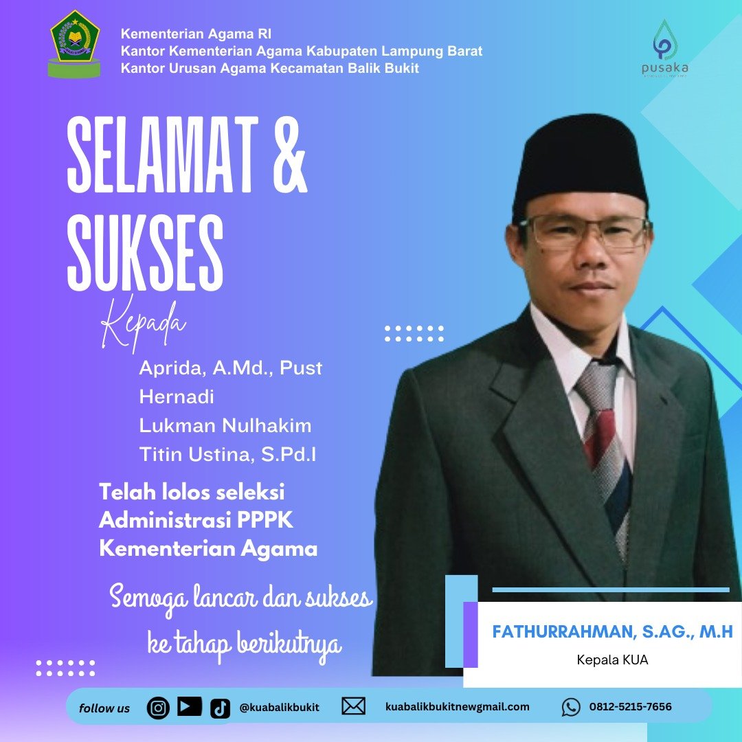 Selamat…! Peserta PPPK KUA Balik Bukit Lulus Seleksi Administrasi