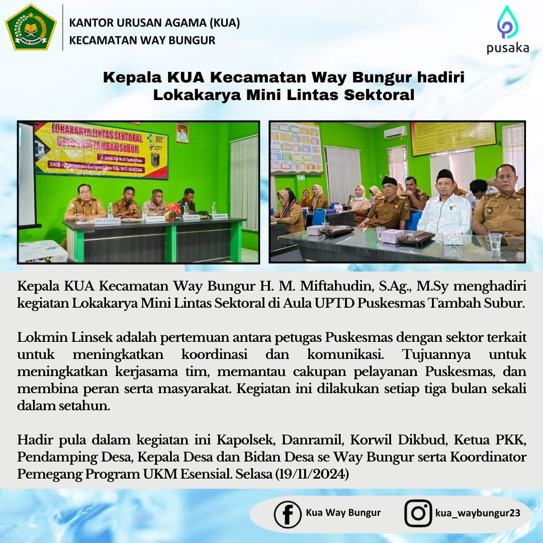 KUA Way Bungur Aktif Kolaborasi: Sinergi Lintas Sektoral Dorong Pelayanan Optimal
