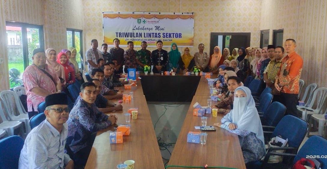 Kepala KUA Kec. Bantan Ikuti Lokmin Triwulan I Puskesmas Selat Baru