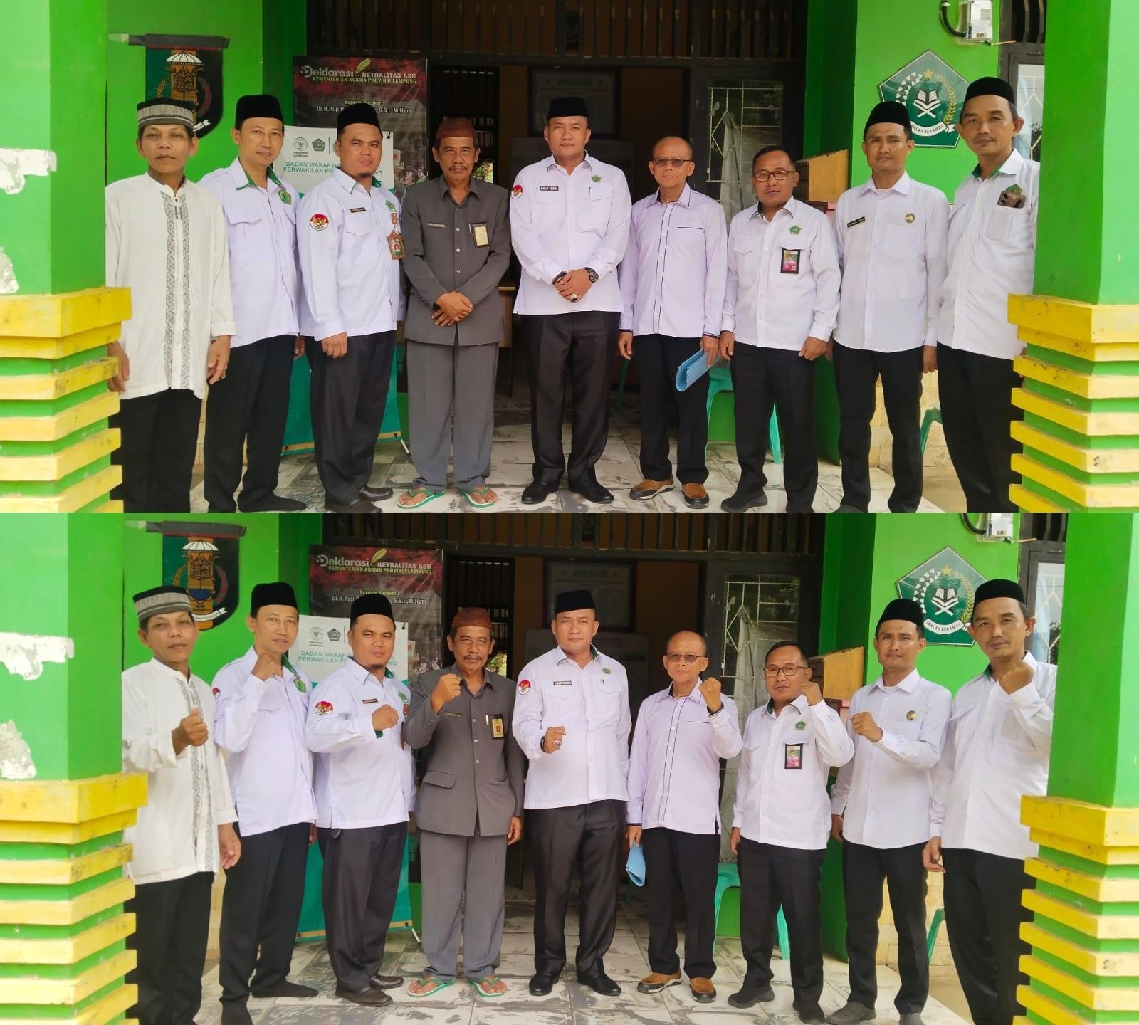 Tim Monev Bimas Islam Kanwil Kemenag Lampung Tinjau Kinerja Layanan KUA Jabung dan Sribhawono