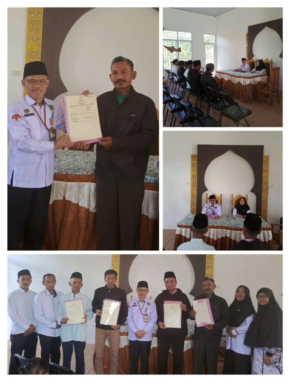 KUA Balik Bukit Serahkan Sertifikat Tanah Wakaf Secara Gratis Kepada Nazir Wakaf