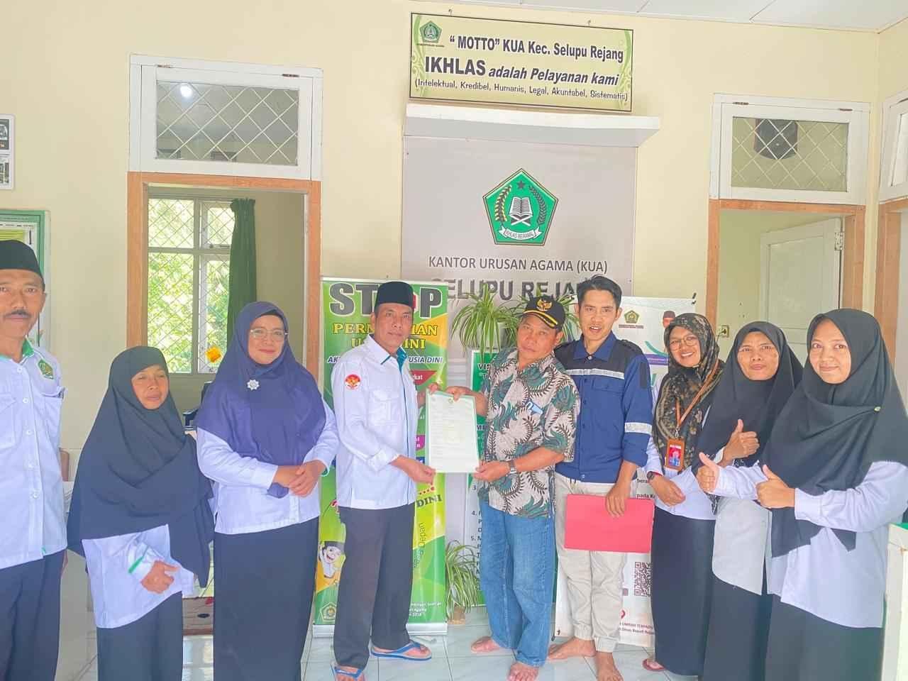 KUA Selupu Rejang Kembali Terbitkan Akta Ikrar Wakaf, Dorong Percepatan Sertifikasi Tanah Wakaf