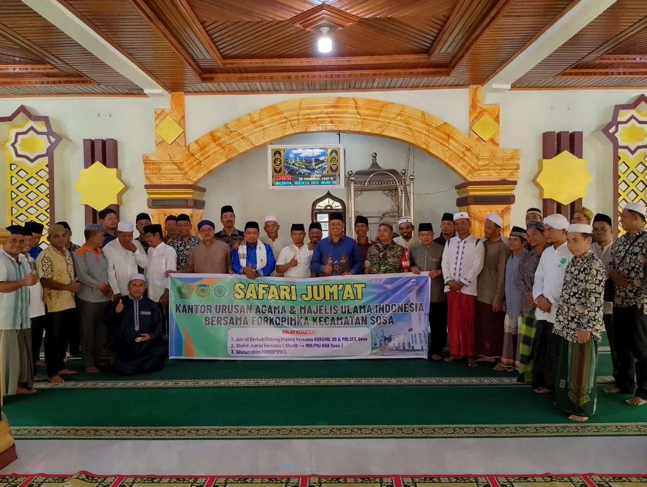 Safari Jumat dan Pembinaan BKM, Ka KUA Sosa Ajak Tingkatkan Sinergi Umat