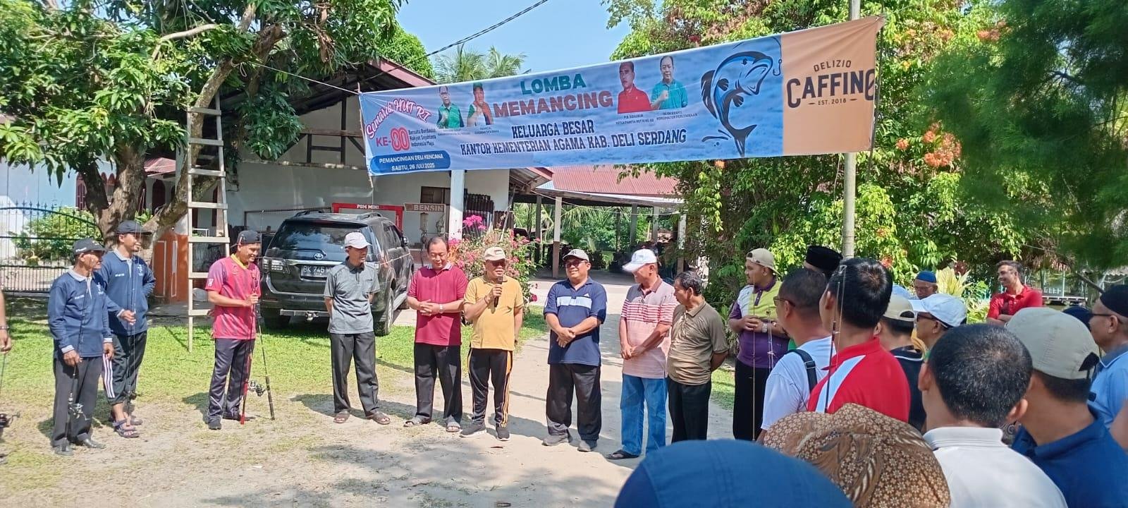 KUA Deli Tua & Biru-Biru Sukseskan Lomba Mancing Memeriahkan HUT RI Ke 80  Kantor Kemenag Deli Serdang