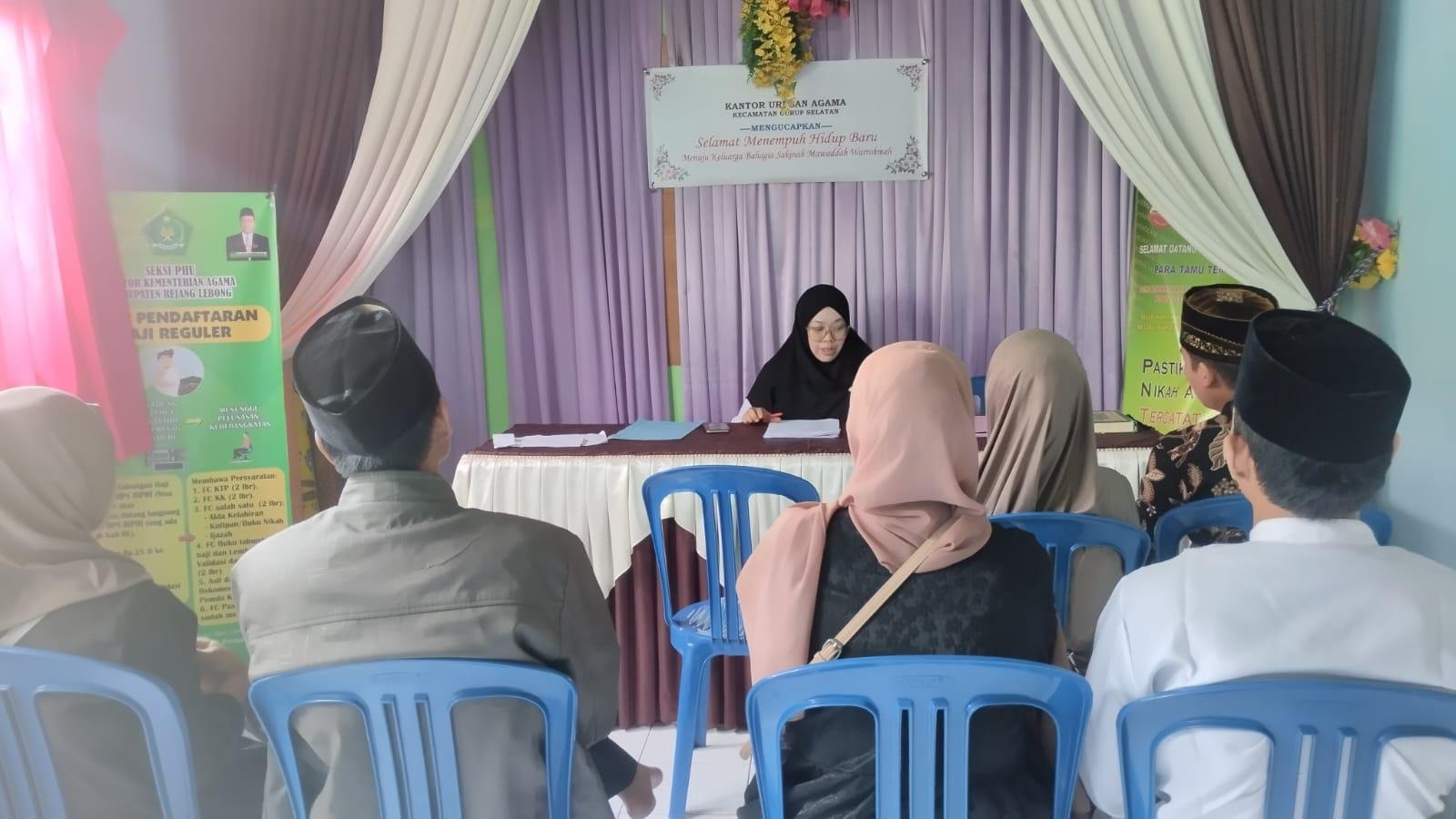 Bimbingan Pra Nikah: Penyuluh KUA Curup Selatan Ajak Calon Pengantin Waspadai Stunting