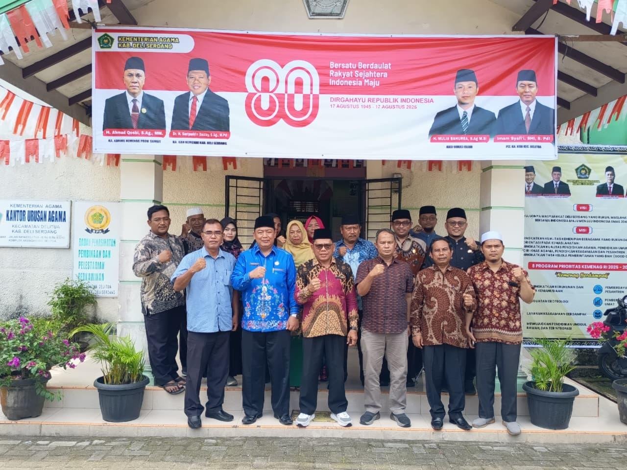 KUA Deli Tua Sambut Kehadiran Tim Penilai Kebersihan Kemenag Deli Serdang