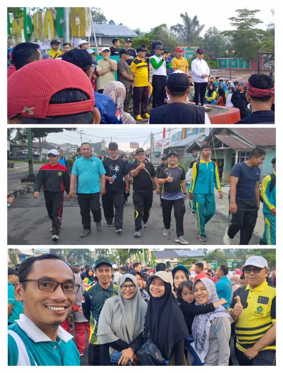 Meriahkan HUT RI ke-80, Pegawai KUA Balik Bukit Ikuti Jalan Sehat Kerukunan Kemenag Lambar