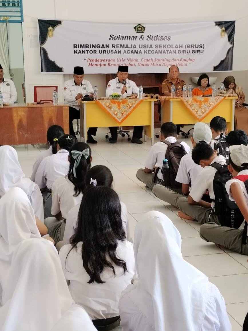 KUA Biru-Biru Gelar BRUS di SMKN 1 Biru-Biru, 85 Pelajar Antusias Ikuti Kegiatan