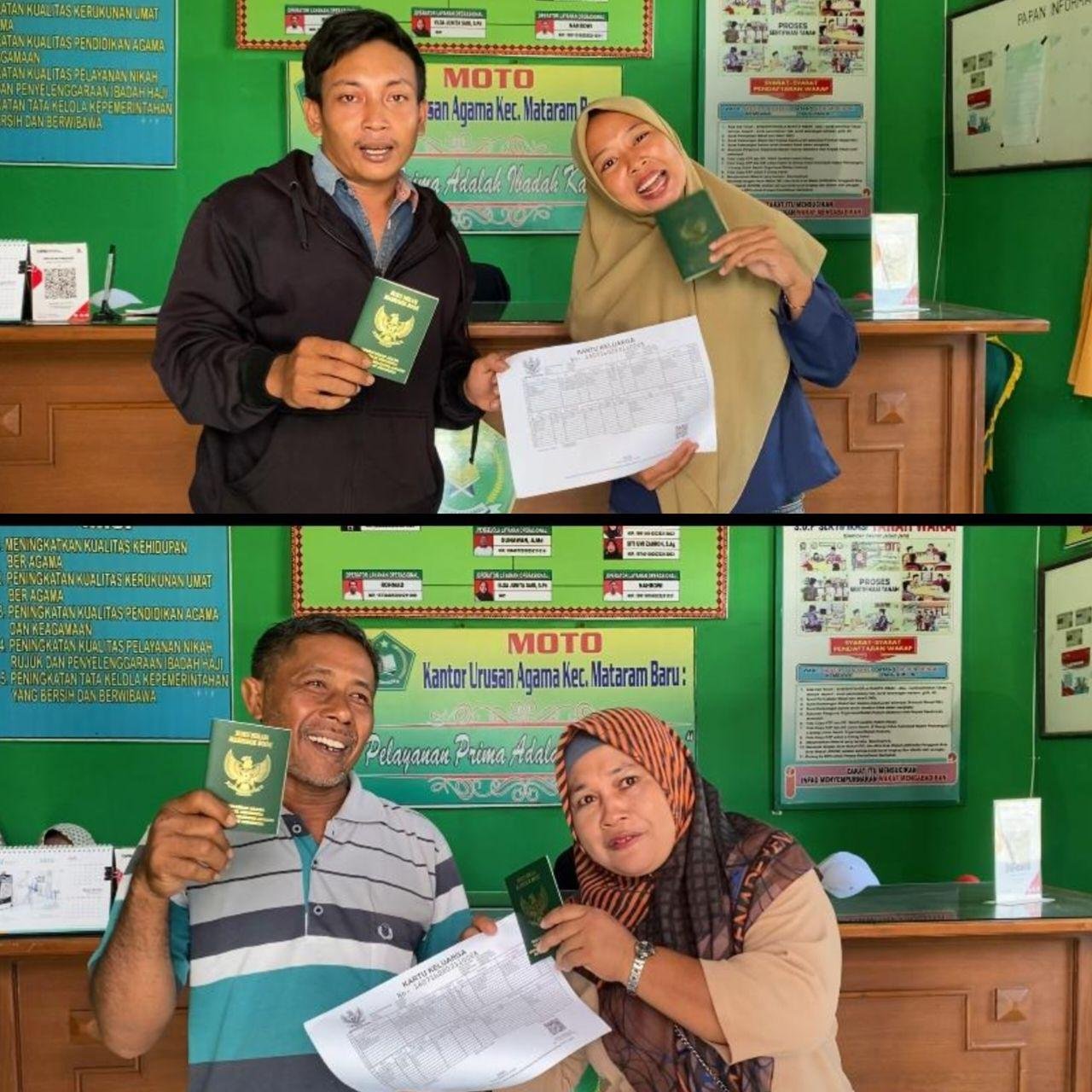 KUA Mataram Baru Serahkan Buku Nikah Hasil Isbat, Warga Bersyukur