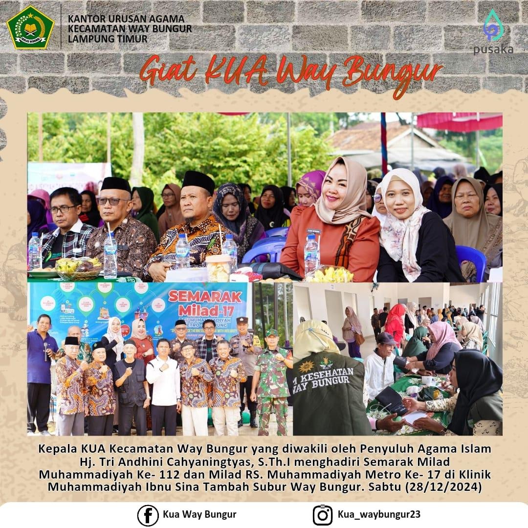 Keluarga KUA Way Bungur Semarakkan Milad Muhammadiyah 112 